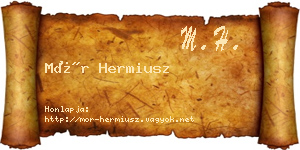 Mór Hermiusz névjegykártya